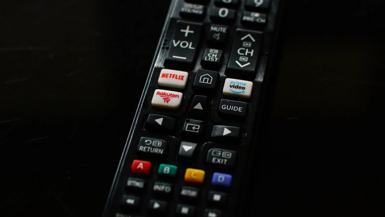 a hand using a remote control in front of a smart tv and tablet for organizing flash 4k iptv channels